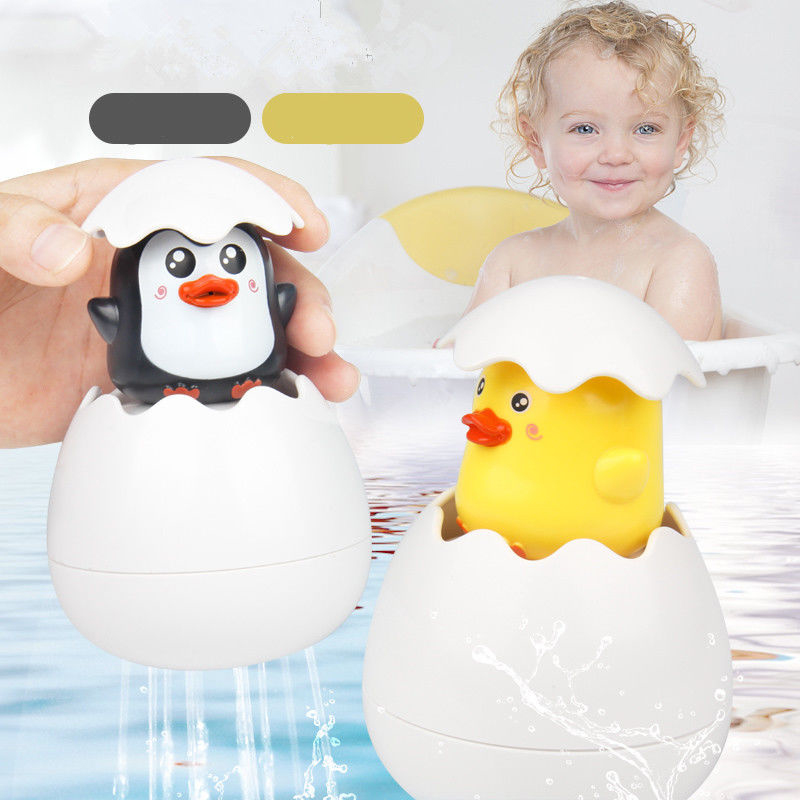 아기 목욕 장난감 아이 귀여운 오리 펭귄 계란 물 스프레이 스프링 쿨러 욕실 뿌리는 샤워 수영 물 완구 아이 선물 용품